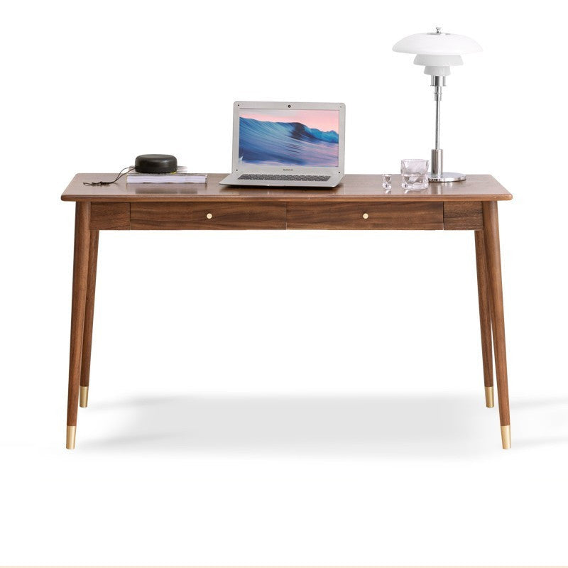 Bedroom Office Desk Solid Wood Legs Parsons Writing Desk with Drawer Light Brown Clearhalo 'furn' 'furn_office_desk' 'Furniture' 'Office Desks' 'Office Furniture' 'office_desk' 7691084