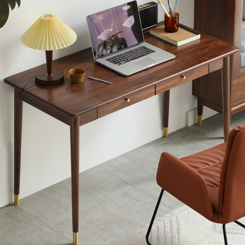 Bedroom Office Desk Solid Wood Legs Parsons Writing Desk with Drawer Clearhalo 'furn' 'furn_office_desk' 'Furniture' 'Office Desks' 'Office Furniture' 'office_desk' 7691088