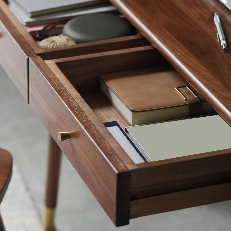 Bedroom Office Desk Solid Wood Legs Parsons Writing Desk with Drawer Clearhalo 'furn' 'furn_office_desk' 'Furniture' 'Office Desks' 'Office Furniture' 'office_desk' 7691089