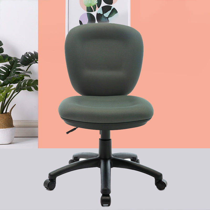 Modernism Office Chair with Wheels Desk Chair for Home Living Room Green 1 Piece Armless Clearhalo 'furn' 'furn_office_chair' 'Furniture' 'Office Chairs' 'Office Furniture' 'office_chair' 7691128