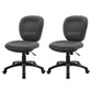 Modernism Office Chair with Wheels Desk Chair for Home Living Room Black 2 Piece Set Armless Clearhalo 'furn' 'furn_office_chair' 'Furniture' 'Office Chairs' 'Office Furniture' 'office_chair' 7691131