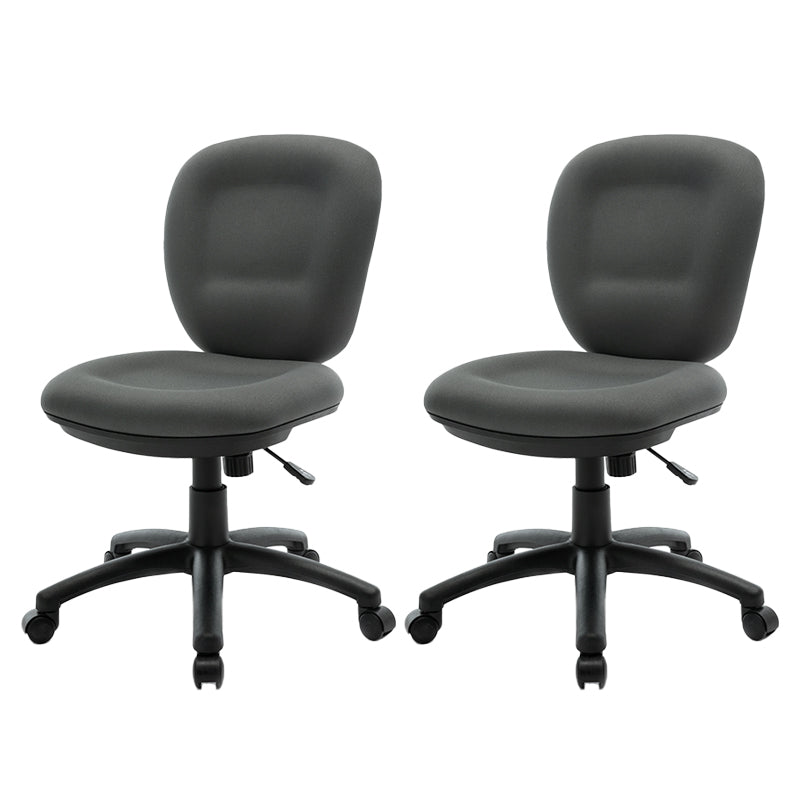 Modernism Office Chair with Wheels Desk Chair for Home Living Room Black 2 Piece Set Armless Clearhalo 'furn' 'furn_office_chair' 'Furniture' 'Office Chairs' 'Office Furniture' 'office_chair' 7691131