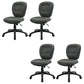 Modernism Office Chair with Wheels Desk Chair for Home Living Room Black 4 Piece Set Armless Clearhalo 'furn' 'furn_office_chair' 'Furniture' 'Office Chairs' 'Office Furniture' 'office_chair' 7691133