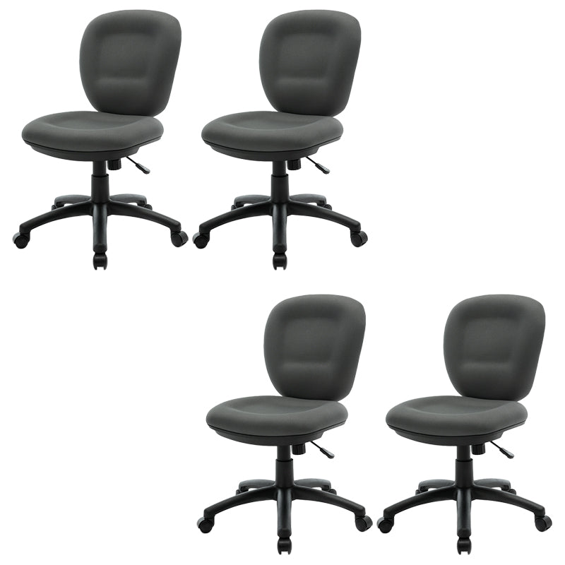 Modernism Office Chair with Wheels Desk Chair for Home Living Room Black 4 Piece Set Armless Clearhalo 'furn' 'furn_office_chair' 'Furniture' 'Office Chairs' 'Office Furniture' 'office_chair' 7691133