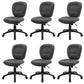Modernism Office Chair with Wheels Desk Chair for Home Living Room Black 6 Piece Set Armless Clearhalo 'furn' 'furn_office_chair' 'Furniture' 'Office Chairs' 'Office Furniture' 'office_chair' 7691134