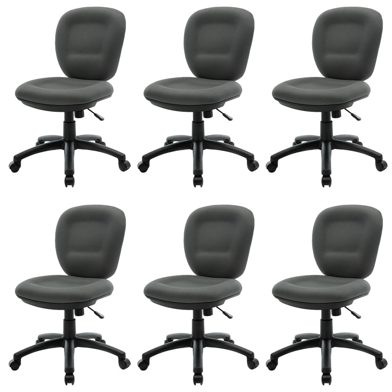 Modernism Office Chair with Wheels Desk Chair for Home Living Room Black 6 Piece Set Armless Clearhalo 'furn' 'furn_office_chair' 'Furniture' 'Office Chairs' 'Office Furniture' 'office_chair' 7691134