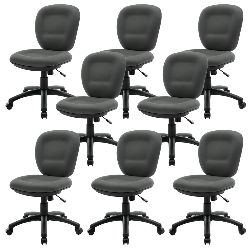 Modernism Office Chair with Wheels Desk Chair for Home Living Room Black 8 Piece Set Armless Clearhalo 'furn' 'furn_office_chair' 'Furniture' 'Office Chairs' 'Office Furniture' 'office_chair' 7691137