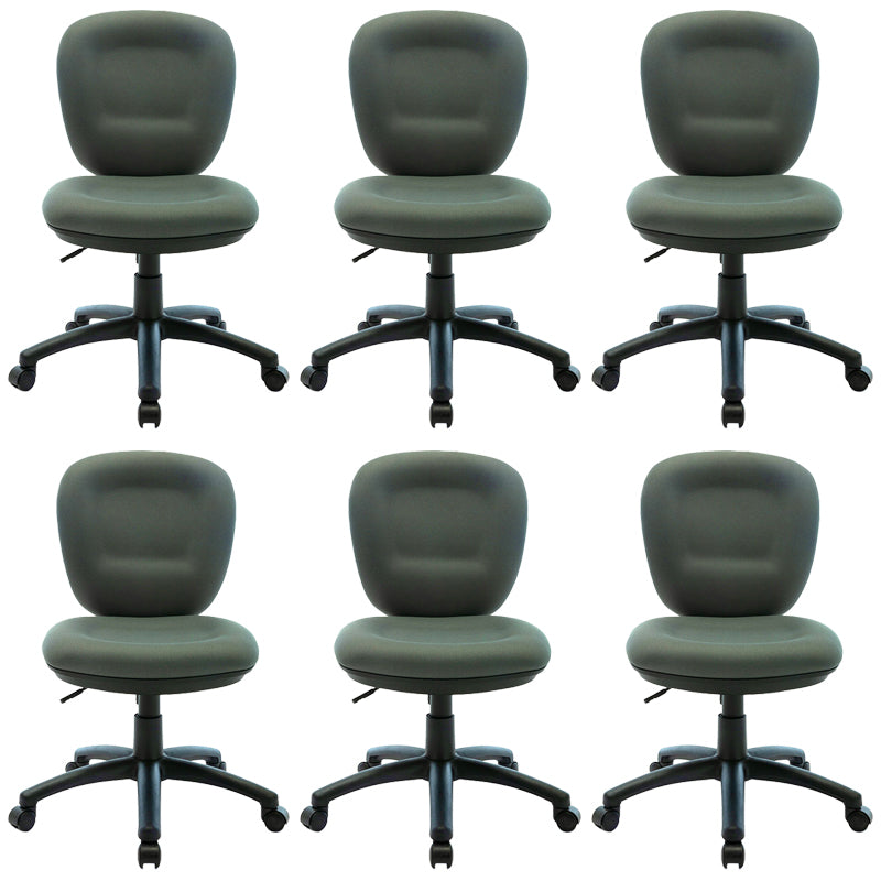 Modernism Office Chair with Wheels Desk Chair for Home Living Room Green 6 Piece Set Armless Clearhalo 'furn' 'furn_office_chair' 'Furniture' 'Office Chairs' 'Office Furniture' 'office_chair' 7691143