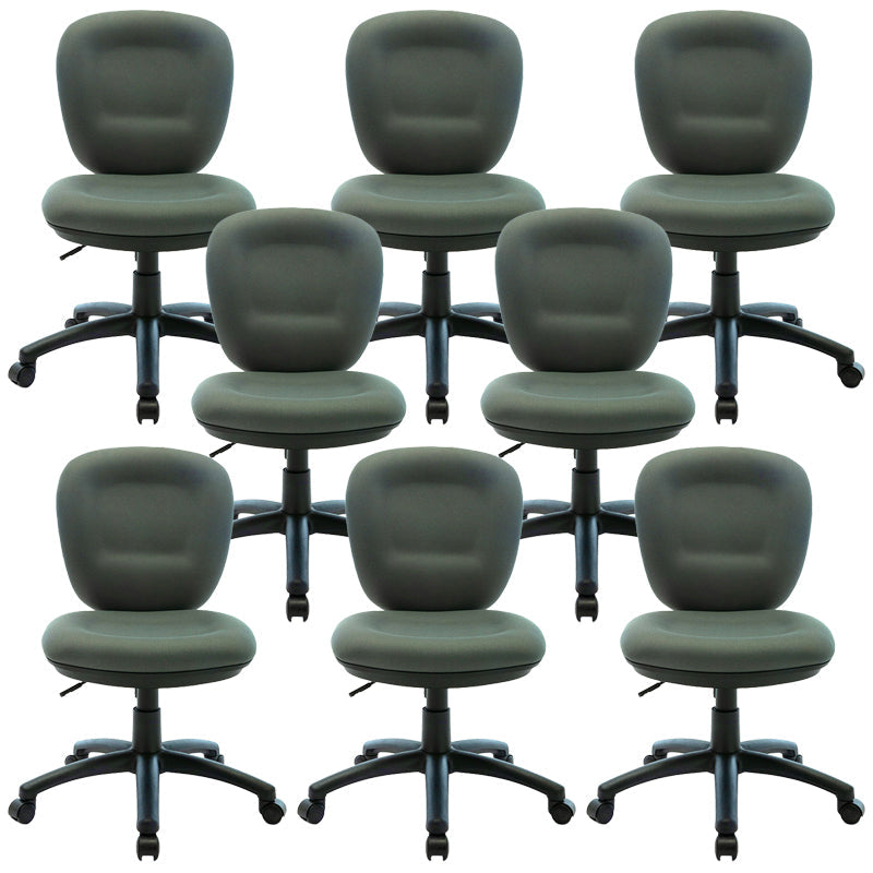 Modernism Office Chair with Wheels Desk Chair for Home Living Room Green 8 Piece Set Armless Clearhalo 'furn' 'furn_office_chair' 'Furniture' 'Office Chairs' 'Office Furniture' 'office_chair' 7691144