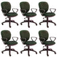 Modernism Office Chair with Wheels Desk Chair for Home Living Room Green 6 Piece Set Fixed Arms Clearhalo 'furn' 'furn_office_chair' 'Furniture' 'Office Chairs' 'Office Furniture' 'office_chair' 7691147