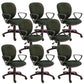 Modernism Office Chair with Wheels Desk Chair for Home Living Room Green 8 Piece Set Fixed Arms Clearhalo 'furn' 'furn_office_chair' 'Furniture' 'Office Chairs' 'Office Furniture' 'office_chair' 7691148