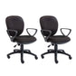 Modernism Office Chair with Wheels Desk Chair for Home Living Room Black 2 Piece Set Fixed Arms Clearhalo 'furn' 'furn_office_chair' 'Furniture' 'Office Chairs' 'Office Furniture' 'office_chair' 7691149