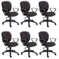 Modernism Office Chair with Wheels Desk Chair for Home Living Room Black 6 Piece Set Fixed Arms Clearhalo 'furn' 'furn_office_chair' 'Furniture' 'Office Chairs' 'Office Furniture' 'office_chair' 7691150