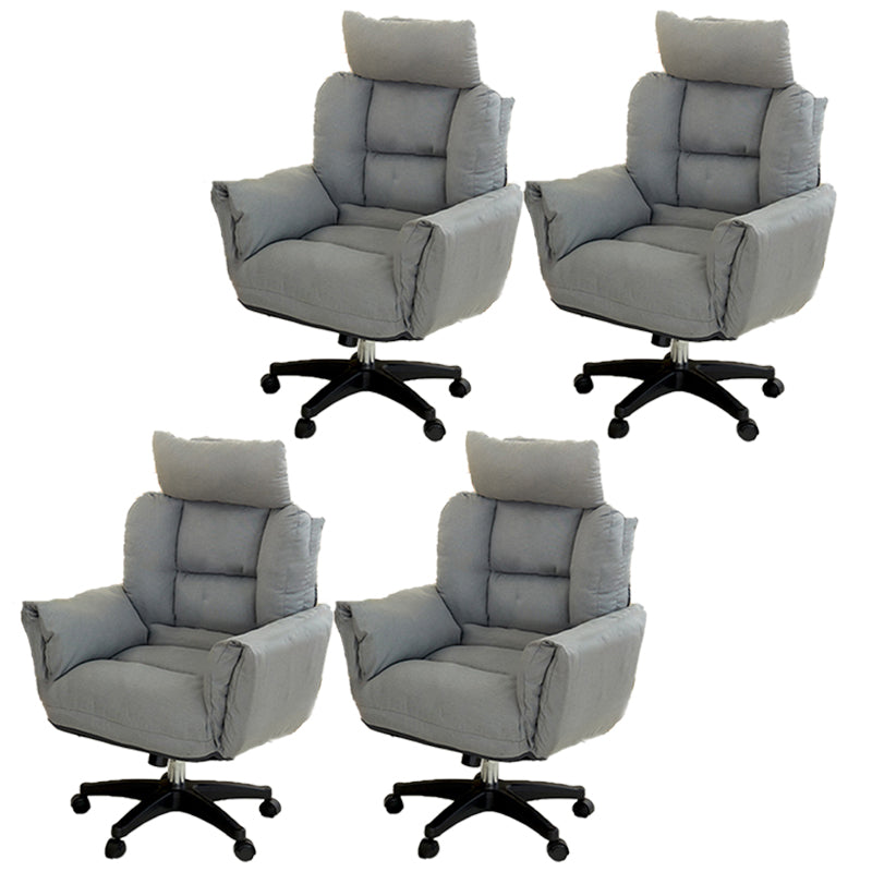 Modern Desk Chair Slide Adjustable Seat Height Armless Office Chair with Wheels