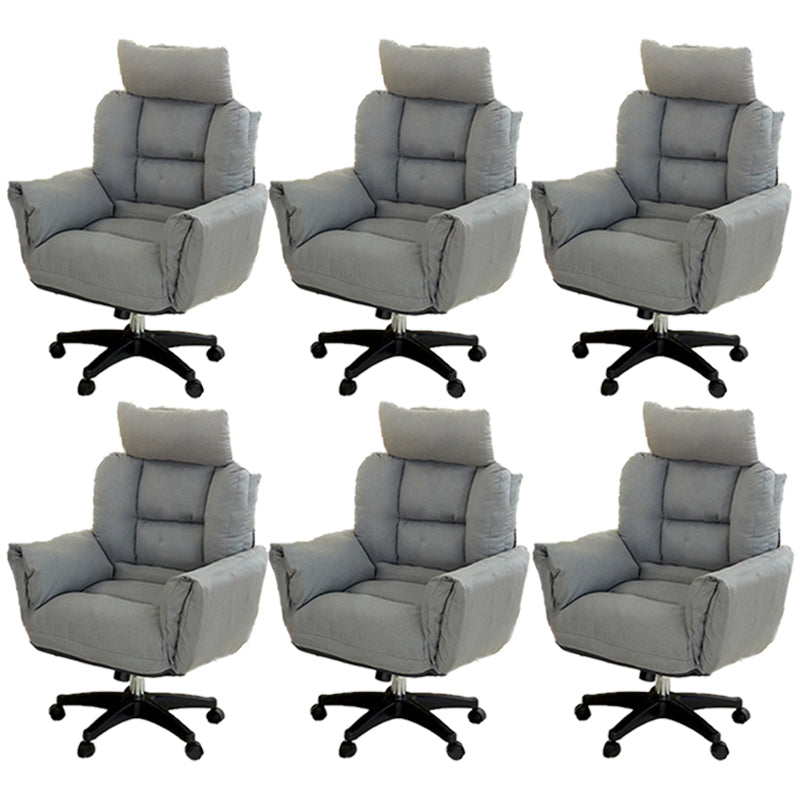 Modern Desk Chair Slide Adjustable Seat Height Armless Office Chair with Wheels