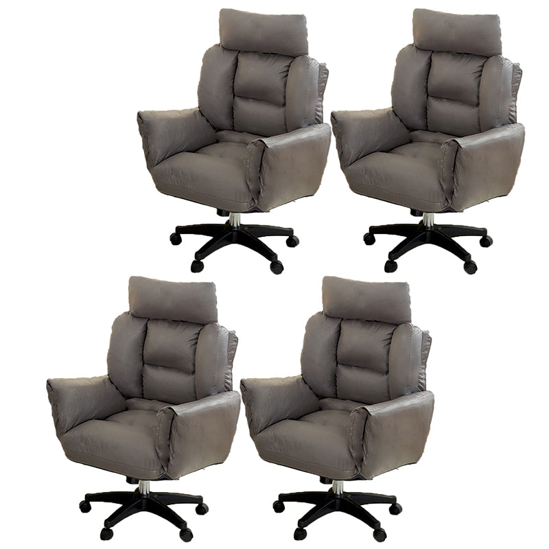 Modern Desk Chair Slide Adjustable Seat Height Armless Office Chair with Wheels