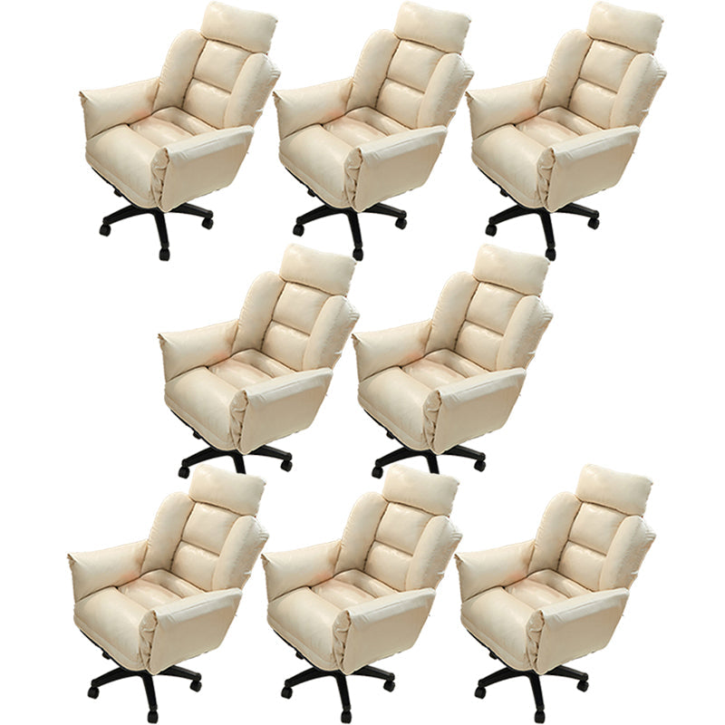 Modern Desk Chair Slide Adjustable Seat Height Armless Office Chair with Wheels