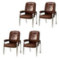 Modern Office Chair No Wheels Leather Desk Chair for Meeting Room