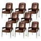 Modern Office Chair No Wheels Leather Desk Chair for Meeting Room