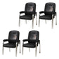 Modern Office Chair No Wheels Leather Desk Chair for Meeting Room