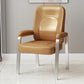 Modern Office Chair No Wheels Leather Desk Chair for Meeting Room