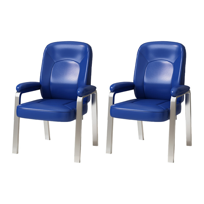 Modern Office Chair No Wheels Leather Desk Chair for Meeting Room