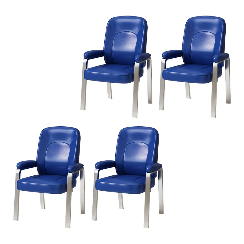 Modern Office Chair No Wheels Leather Desk Chair for Meeting Room