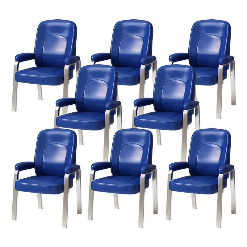 Modern Office Chair No Wheels Leather Desk Chair for Meeting Room