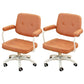 パッド入り腕モダンなスイベル椅子調整可能なシート高さのオフィスチェア付き車輪付き