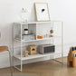 Contemporary Horizontal Metal Bookshelf Open Back Bookcase with Shelves Clearhalo 'Bookcases' 'furn' 'furn_bookcases' 'Furniture' 'Office Furniture' 7691604