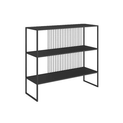 Contemporary Horizontal Metal Bookshelf Open Back Bookcase with Shelves Black 3 Clearhalo 'Bookcases' 'furn' 'furn_bookcases' 'Furniture' 'Office Furniture' 7691605