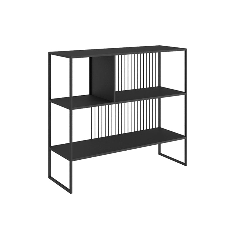 Contemporary Horizontal Metal Bookshelf Open Back Bookcase with Shelves Black 4 Clearhalo 'Bookcases' 'furn' 'furn_bookcases' 'Furniture' 'Office Furniture' 7691608