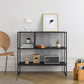 Contemporary Horizontal Metal Bookshelf Open Back Bookcase with Shelves Clearhalo 'Bookcases' 'furn' 'furn_bookcases' 'Furniture' 'Office Furniture' 7691615