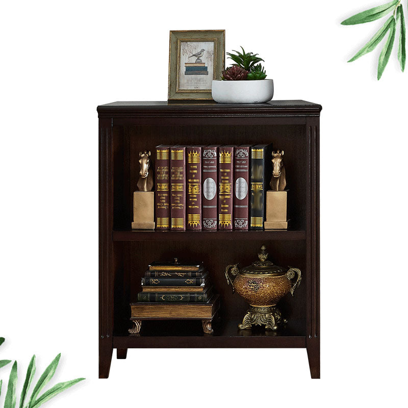 Contemporary Closed Back Standard Bookshelf Wooden Bookcase for Study Room Walnut Clearhalo 'Bookcases' 'furn' 'furn_bookcases' 'Furniture' 'Office Furniture' 7691649