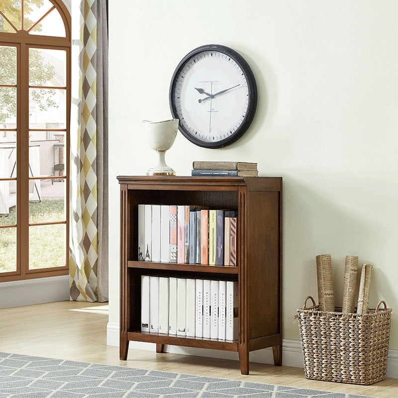 Contemporary Closed Back Standard Bookshelf Wooden Bookcase for Study Room Nut-Brown Clearhalo 'Bookcases' 'furn' 'furn_bookcases' 'Furniture' 'Office Furniture' 7691650