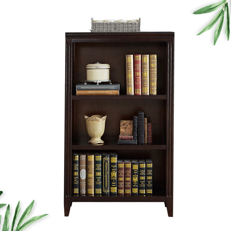 Contemporary Closed Back Standard Bookshelf Wooden Bookcase for Study Room Walnut Clearhalo 'Bookcases' 'furn' 'furn_bookcases' 'Furniture' 'Office Furniture' 7691653