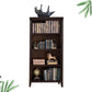 Contemporary Closed Back Standard Bookshelf Wooden Bookcase for Study Room Walnut Clearhalo 'Bookcases' 'furn' 'furn_bookcases' 'Furniture' 'Office Furniture' 7691656