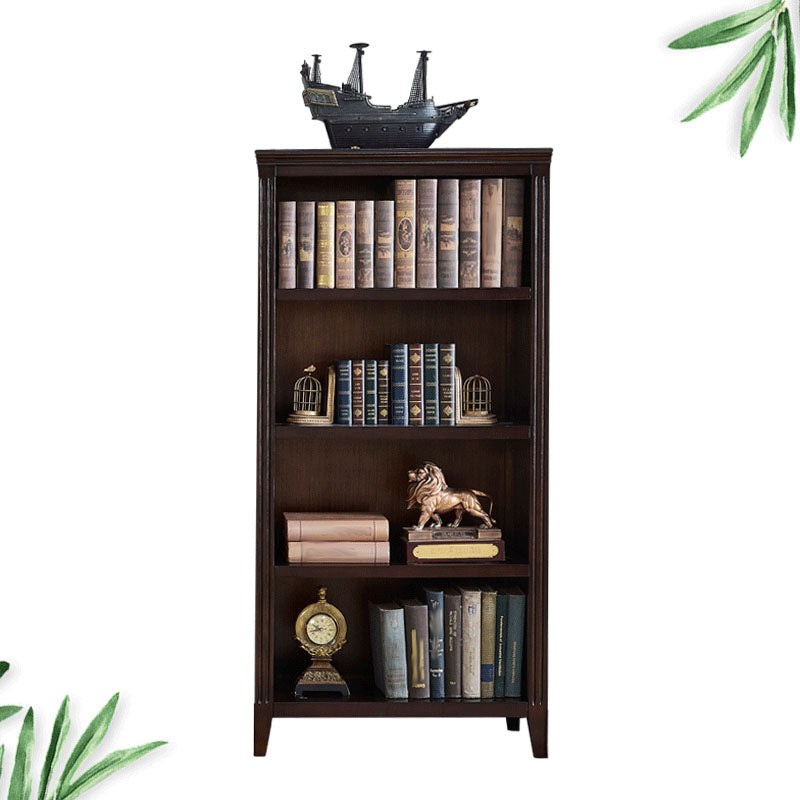 Contemporary Closed Back Standard Bookshelf Wooden Bookcase for Study Room Walnut Clearhalo 'Bookcases' 'furn' 'furn_bookcases' 'Furniture' 'Office Furniture' 7691656