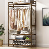 伝統的な服ハンガー貯蔵庫付きのソリッドウッドコートラック