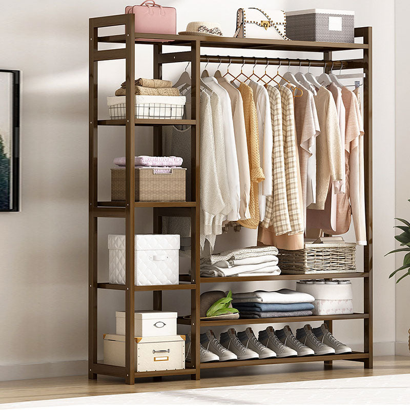 伝統的な服ハンガー貯蔵庫付きのソリッドウッドコートラック