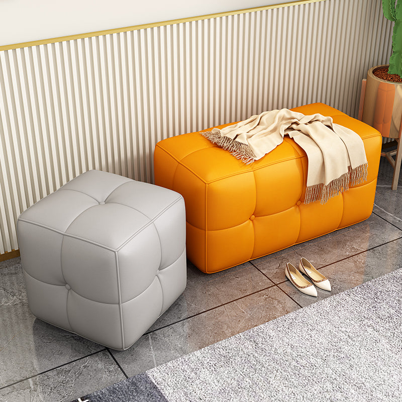 Contemporary Home Rectangular Ottoman Leather Foot Stool without Legs Clearhalo 'furn' 'furn_ottomans_poufs' 'Furniture' 'Living Room Furniture' 'Ottomans & Poufs' 'ottomans_poufs' 7691789