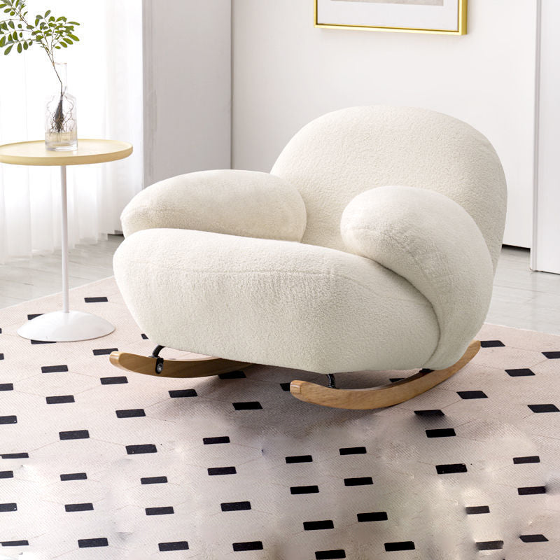 Silla de acento de mecedora contemporánea Rocket de acabado antiguo con cojín de asiento