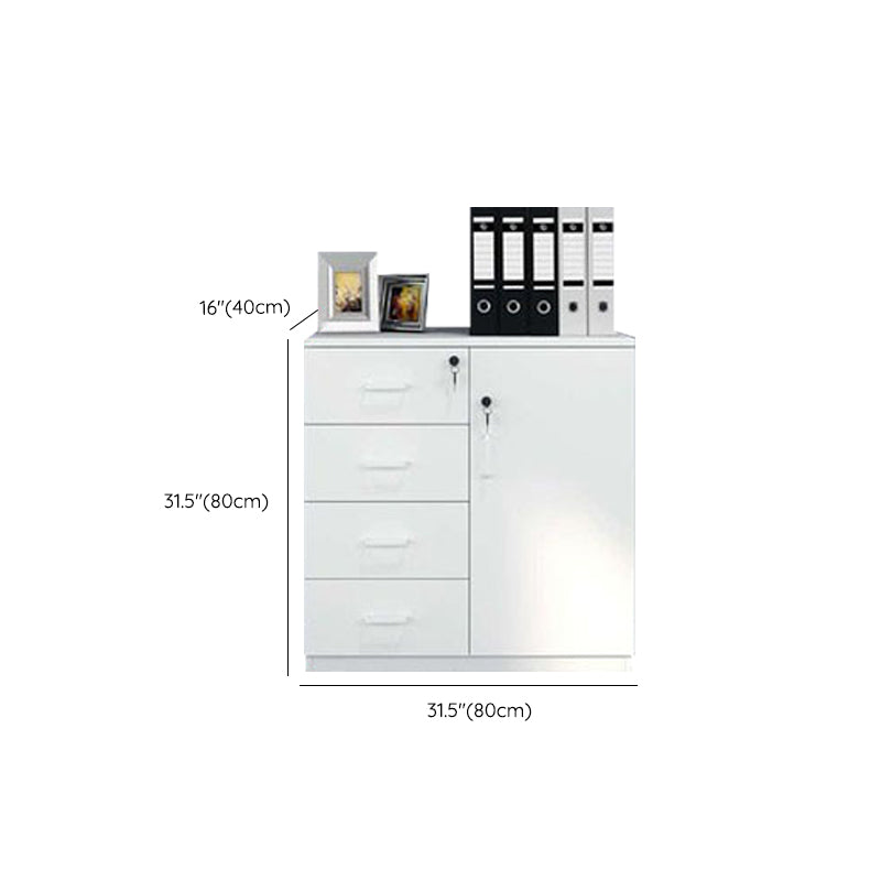 Modern File Cabinet White Wooden Frame Storage Lateral File Cabinet Clearhalo 'Filing Cabinets' 'filling_cabinets' 'furn' 'furn_filling_cabinets' 'Furniture' 'Office Furniture' 7691883