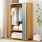 Engineered Wood Armoire Modern Natural Finish Wardrobe Closet with Garment Rod