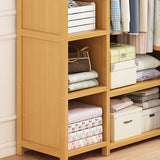 Engineered Wood Armoire Modern Natural Finish Wardrobe Closet with Garment Rod