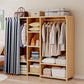 Engineered Wood Armoire Modern Natural Finish Wardrobe Closet with Garment Rod