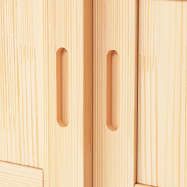 Armoire en bois massif en pin naturel Armoire autoportante avec des portes coulissantes