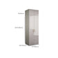 Engineered Wood Armoire Modern Mirrored Grey Wardrobe Closet with Garment Rod