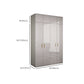 Engineered Wood Armoire Modern Mirrored Grey Wardrobe Closet with Garment Rod