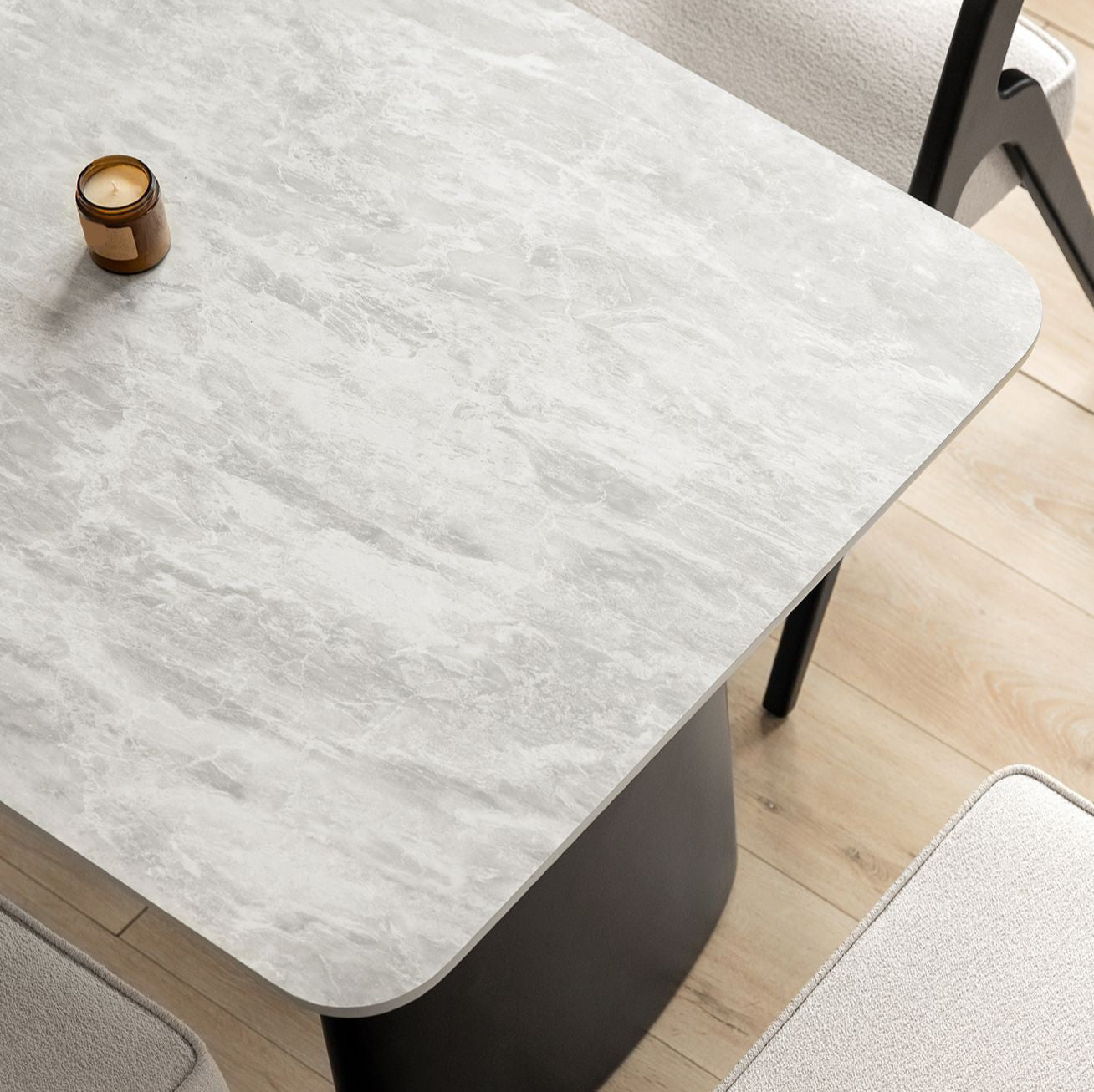 Contemporary White Retractable Wooden Dining Table with Double Pedestal Clearhalo 'Dining Tables & Seating' 'Dining Tables' 'dining_table' 'furn' 'furn_dining_table' 'Furniture' 'Kitchen & Dining Furniture' 7707509